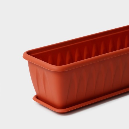 Balcony box "Alice", 60 cm, with a pallet, the color of the terracotta-1