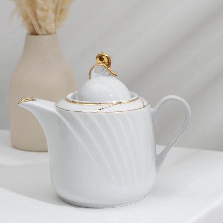 Bomond Tea Porcelain Service, 14 objects: kettle 1 liter, 6 cups 220 ml, 6 saucer d = 14 sm, sugar tower 400 ml-3