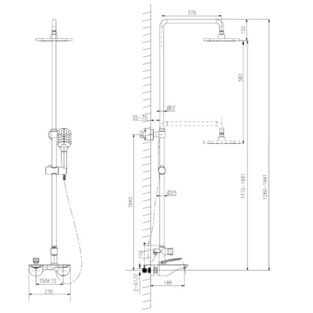 Lemark Bellario LM6862C shower system, tropical shower, shower, brass, chrome-1