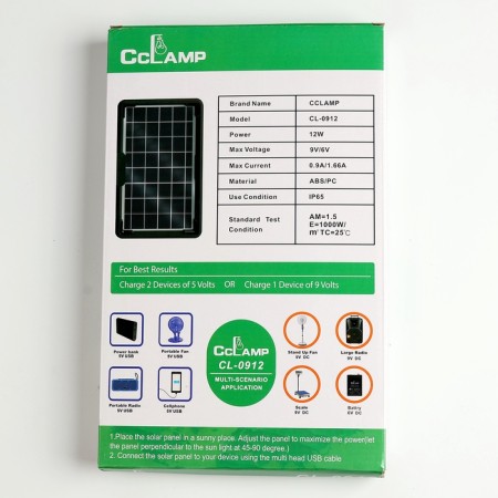 Sunny panel for charging a phone and lantern 12 W, 34.7 x 22.5 x 2 cm-11