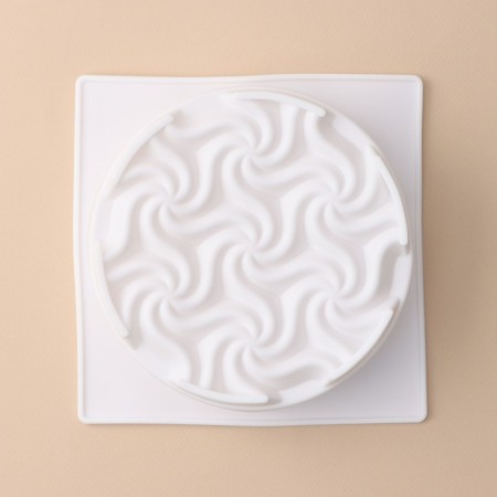 Form for mousse desserts and baking konfinetta "whirlwind", 17.5 × 5.5 cm, cell d = 15 cm, white color-1