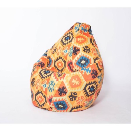 The pear-bag is large, a diameter 90 cm, height 135 cm, a mehikiko yellow print