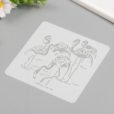 Flamingo plastic stencil 15x15 cm-1