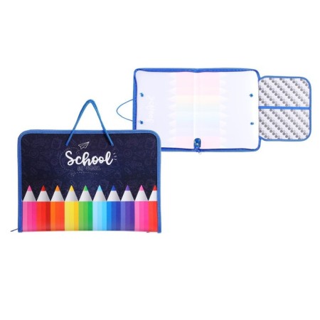 A4 labor folder with handles, 325 x 230 x 25 mm, zipper around, folding bar, plastic, PTR-6 calligrata "pencils"-1