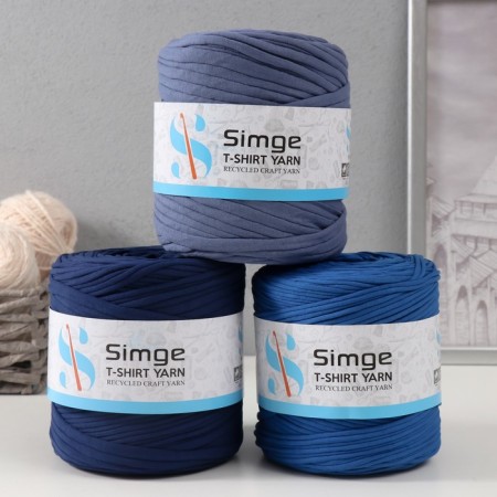 Knitted yarn secondary 90% cotton, 10% p/e, 100m/450 ± 50 g (ultramarin) mix