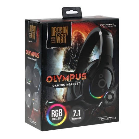 Qumo Olympus headphones, game, microphone, USB, 2.2m, backlight, black-8