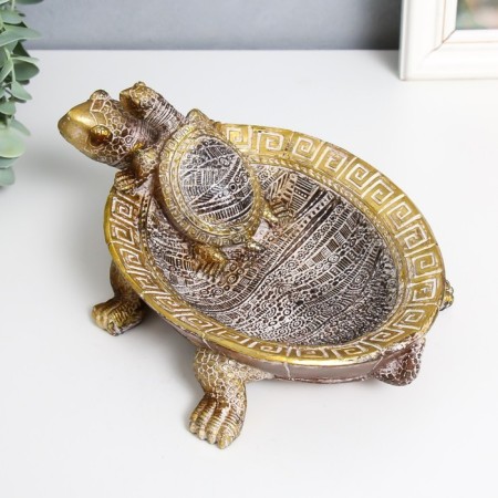 Souvenir Polystone stand "Turtle Ground" patterns on color carapace 22x25x9 cm
