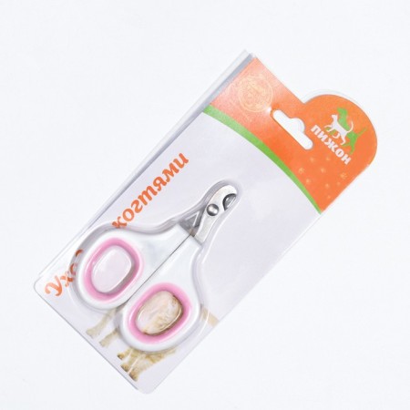 Coger scissors with soft handles, hole 8 mm, white-pink-5
