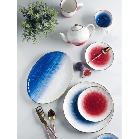 Porcelain shade "Cosmos", 30.8 × 21.7 × 3.3 cm, blue color-4
