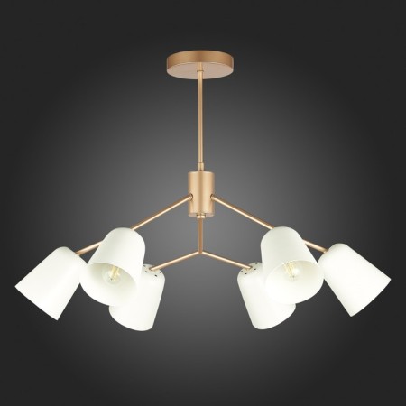 Ceiling EVOLUCE lamp. Sle155902-06. Mario. 6x40 watts, E14, 69x69x52 cm, golden color-4