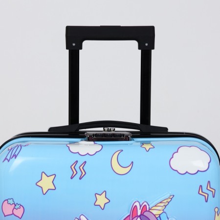 Small suitcase 20 "On a zipper, code castle, pink color-4