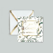A postcard with an envelope 