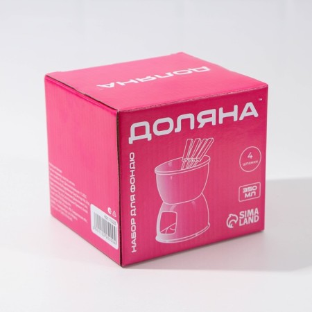 Ceramic set for Fonda Glosses, 6 items: a bowl 400 ml, stand, 4 skewers, white color-6