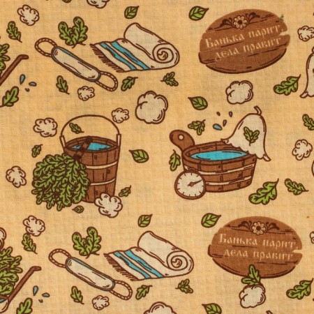 Bath sheet "with light steam" 150x180 cm, cotton waffle leaf-2