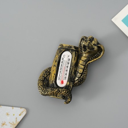 Magnet Polystone "Cobra with a thermometer" Bronze Mix 4.5x1.5x6 cm-3