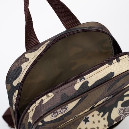 Baby backpack on lightning, external pocket, camouflage color/brown-8