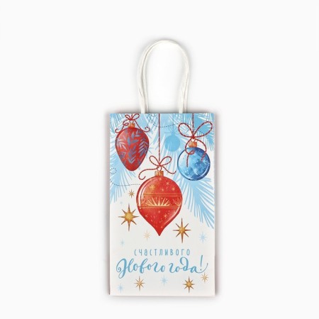Package Gift New Year's craft "Happy New Year", 12 x 9 x 21 cm, New Year-3