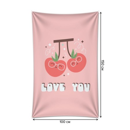 Decorative panel with photo printing "Cherry Love", vertical, size 100x150 cm-1