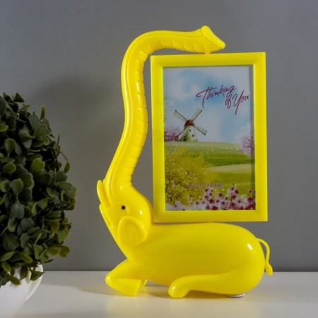 Table lamp with a photo frame, mirror "Elephant" LED 5W USB RGB yellow 17x6.5x28 cm Risalux-6