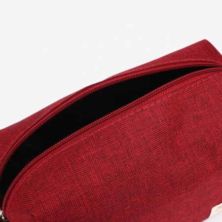 Cosmetic bag with lightning, burgundy color-2