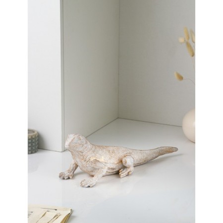 Figure "Varan", polystone, 14 cm, white-golden color