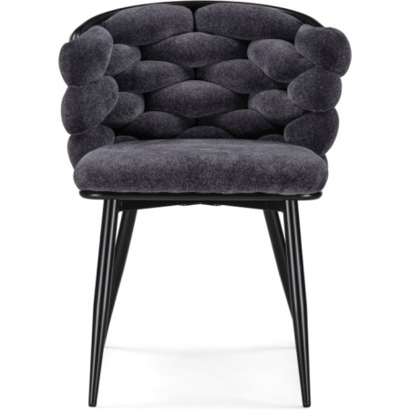 Stew on a metal frame Rendi Metal/fabric, black/gray 64x70x77 cm-1