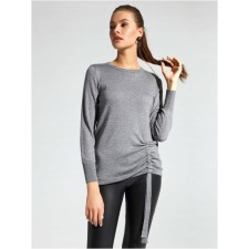 Джемпер женский с декоративной сборкой Conte Elegant, размер M, цвет steel grey