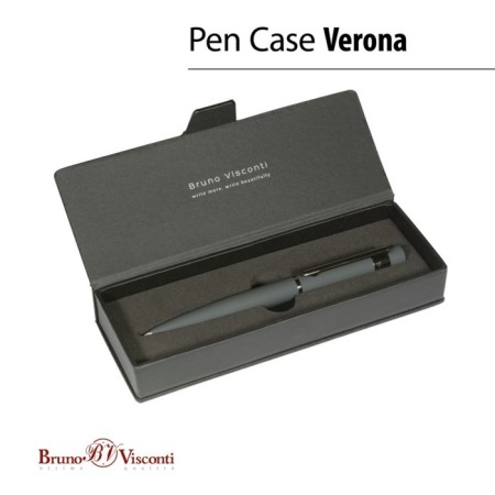 Switching handle, 1.0 mm, BrunovisConti verona, blue rod, metal case Soft Touch Gray, in an eco -leather case-5