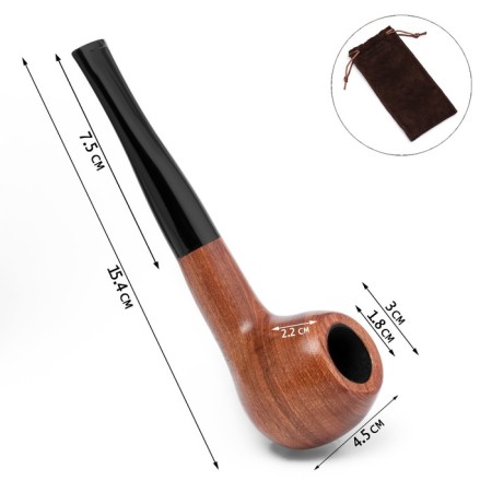 Chicken pipe for tobacco "Commander premium", classic, red tree, length 15.4 cm, D-1.8