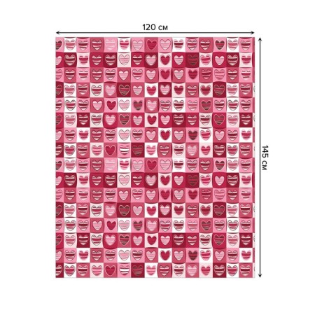 Tables on the table "Pann with hearts", rectangular, oxford, size 120x145 cm-1