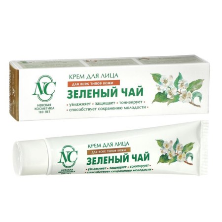 Facial cream "Nevskaya Cosmetics", green tea, moisturizing, protection, tone, 40 ml-1