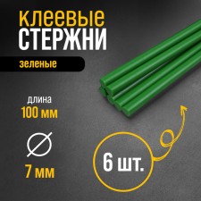 Glue rods tundra, 7 x 100 mm, green, 6 pcs.