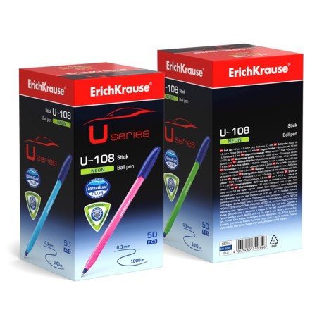 Ballic handle Erychkrause U-108 Neon Stick 1.0, Ultra Glide, Blue Ink color blue-3