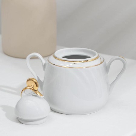 Bomond Tea Porcelain Service, 14 objects: kettle 1 liter, 6 cups 220 ml, 6 saucer d = 14 sm, sugar tower 400 ml-7
