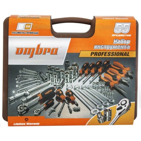 Tool set Ombra OMT55S, 1/4 ", 1/2", heads 4-32 mm, 55 items-2