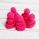 Knitted hat with pompom, set of 5 pcs., Pink color