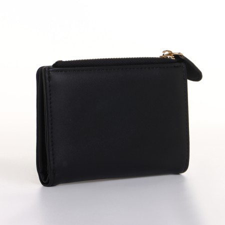 Women's wallet on the button, black color-1