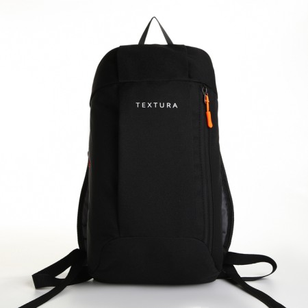 Sports' backpack on lightning, Textura, external pocket, black color-3