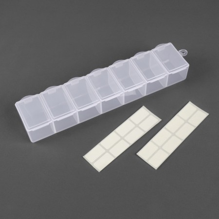 Little things storage container, 19 × 4.5 × 3 cm, with stickers, color transparent-1