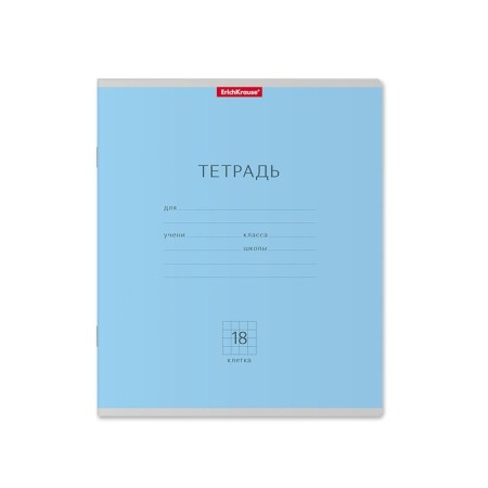 A notebook of 18 sheets in the Erichkrause Classic Cage, Cover Cardboard Cover, Offset Block, Blue-5