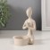 Polystone candlestick for 1 candle "Girl. Greeting" White in nettles 8.5x8.8x11.7 cm
