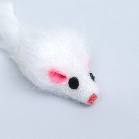Artificial fur mouse, 5 cm, white-4