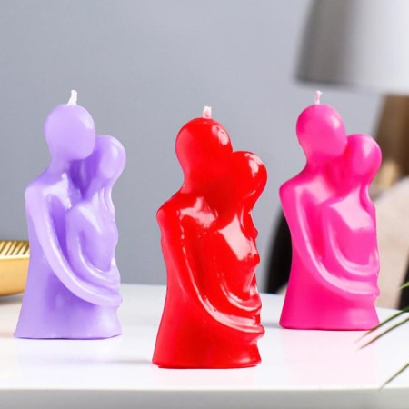Figure candle "Lovers", 12 cm, red-6