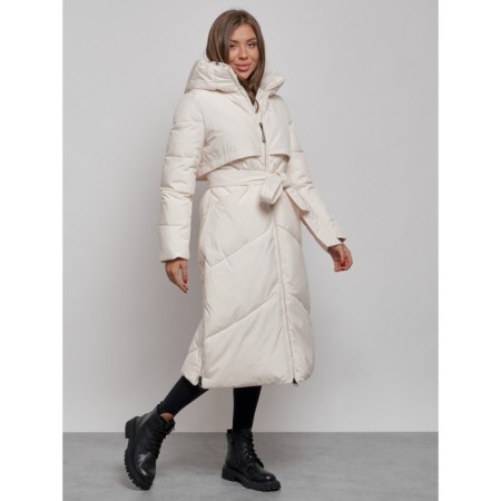 Coat insulated winter female, size 50, light-beige color-1