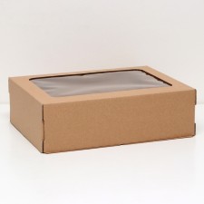 Box for a cake with a window, craft, 30 x 40 x 12 cm