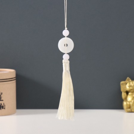 Textile suspension, plastic "Jade pendant" ivory 1x2.5x12.5 cm