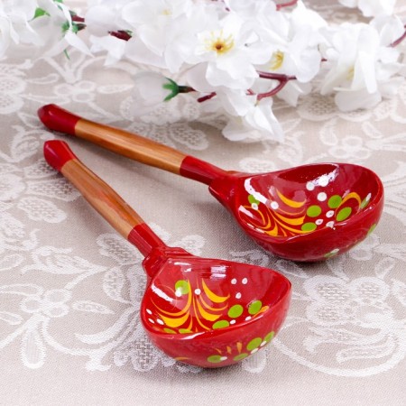 Spoon "rubella", dining room, 19 × 6 cm, Khokhloma, mix-1