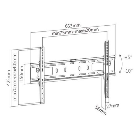 Broat Crocktein for TV UM842T Black 37 "-75" Max.50kg wall tilt-1