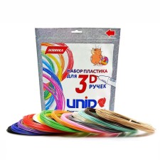 UNID PLA-15 plastic, for 3D handles, 15 colors in a set, 10 meters each