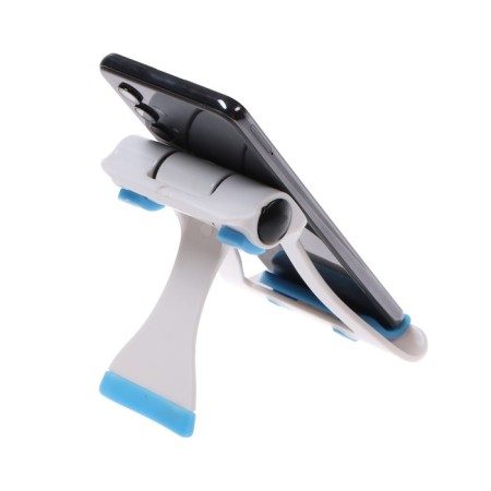 Luazon phone stand, folding, reinforced, adjustable height, white/blue-3